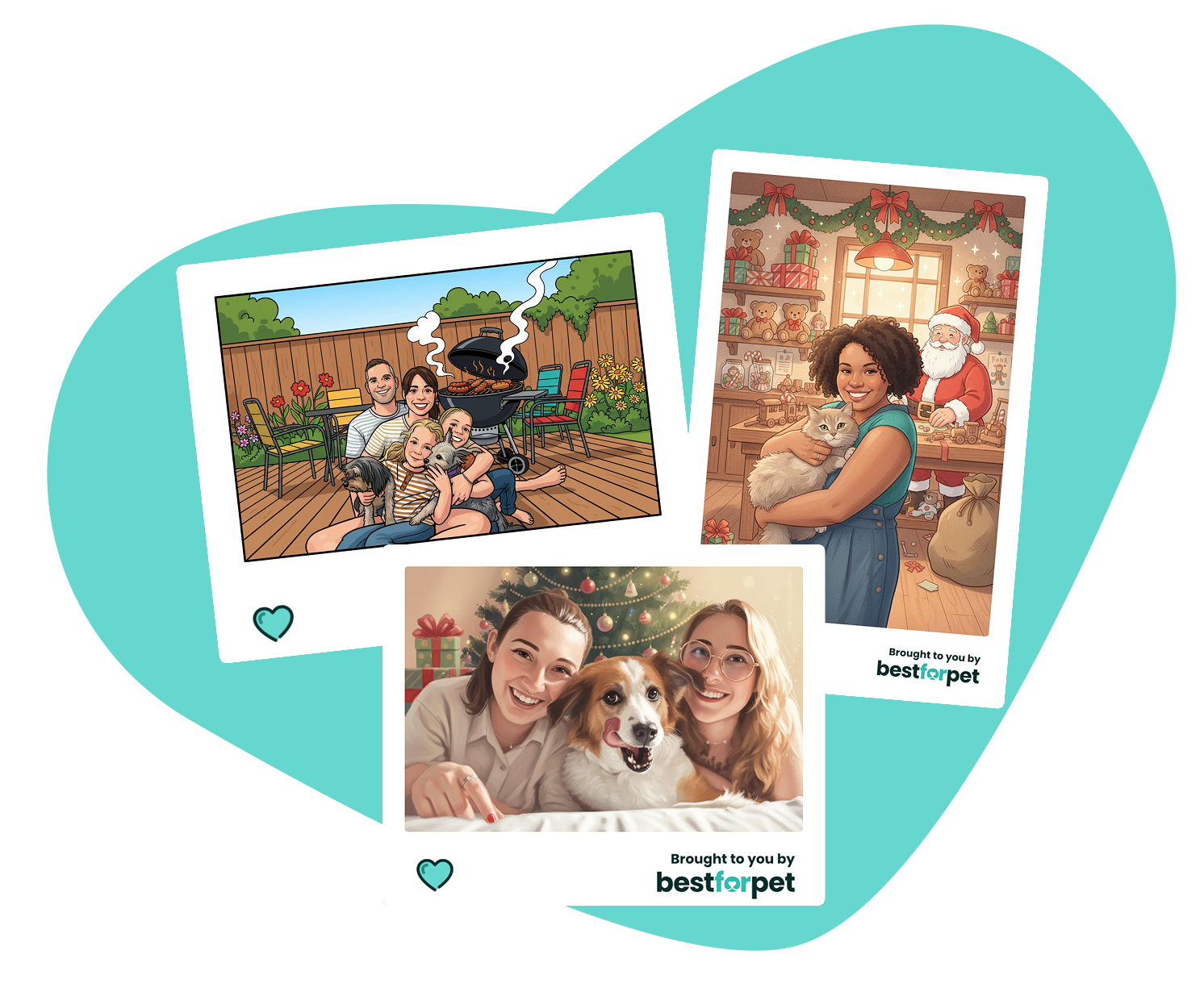 Heart with polaroid photos